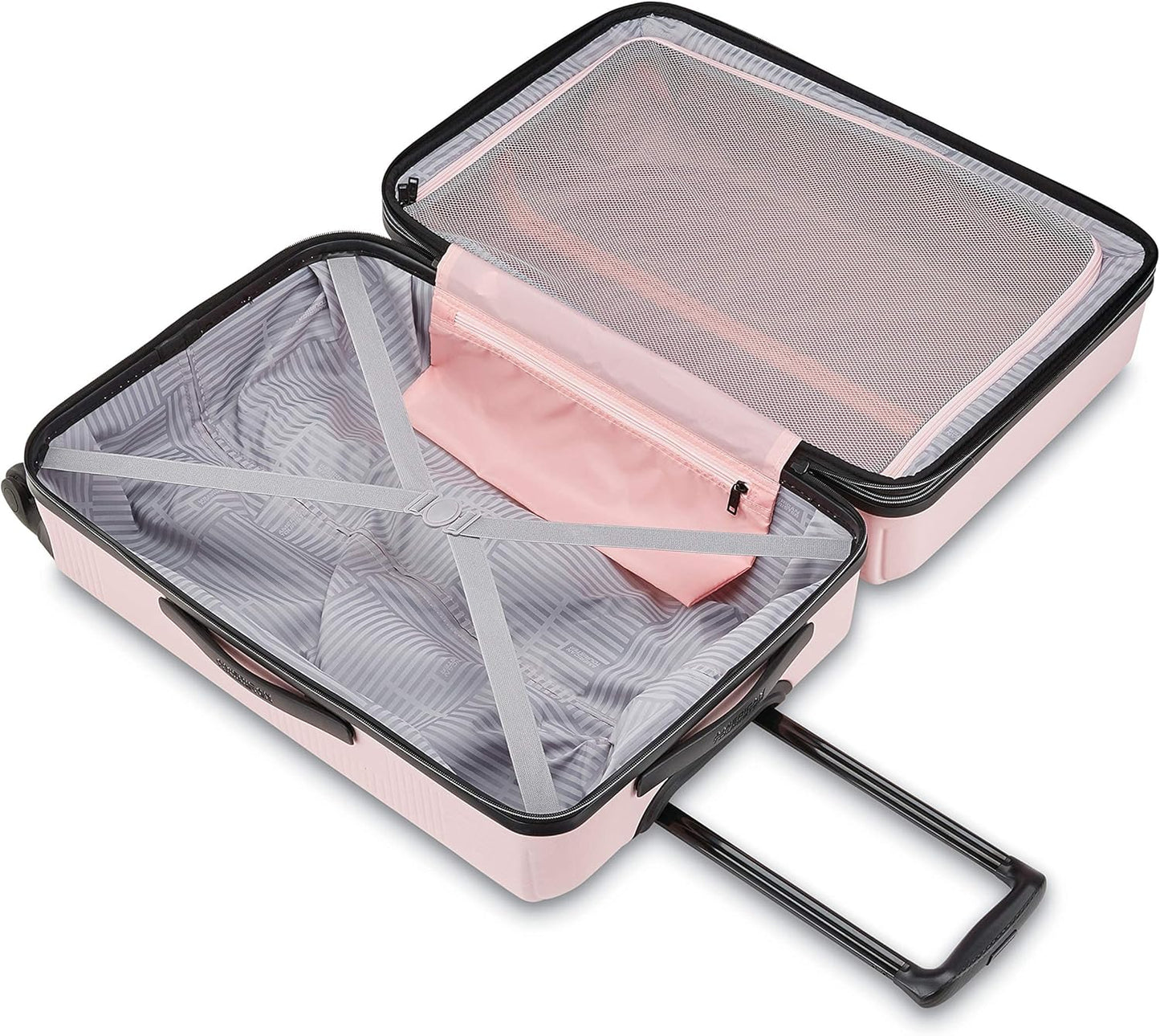 Stratum XLT Expandable Hardside Luggage with Spinner Wheels, Pink Blush, Checked-Large 28-Inch