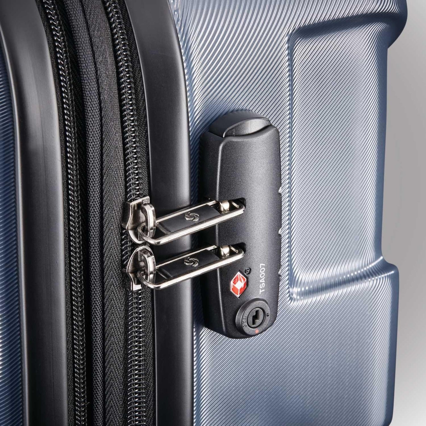 Centric Hardside Expandable Luggage with Spinner Wheels, Blue Slate, Checked-Large 28-Inch