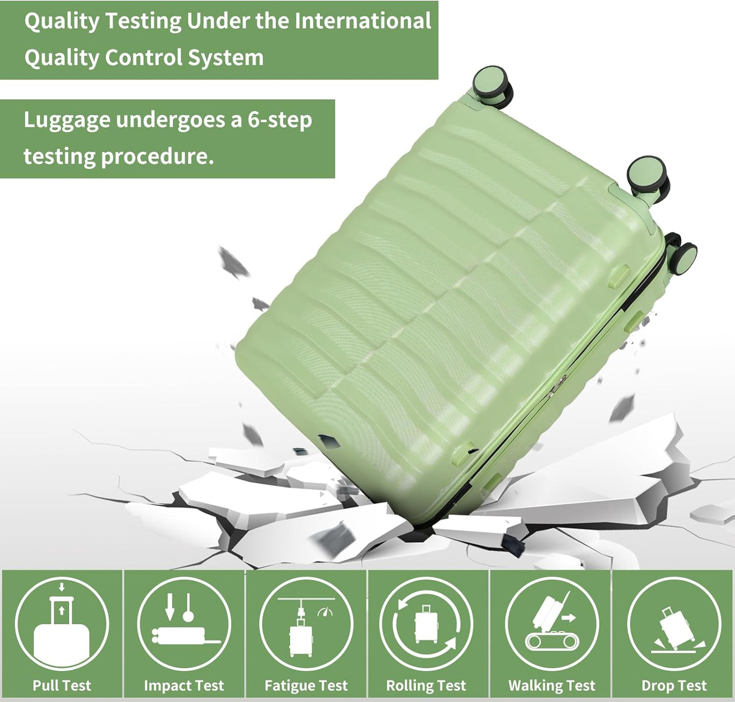 3-Piece Travel Suitcase ABS+PC Hardshell Luggage Set with TSA Lock
