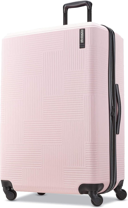 Stratum XLT Expandable Hardside Luggage with Spinner Wheels, Pink Blush, Checked-Large 28-Inch