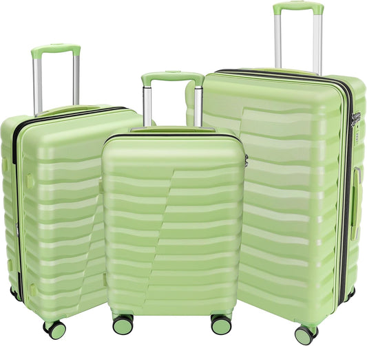 3-Piece Travel Suitcase ABS+PC Hardshell Luggage Set with TSA Lock