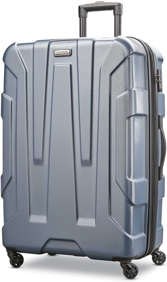 Centric Hardside Expandable Luggage with Spinner Wheels, Blue Slate, Checked-Large 28-Inch